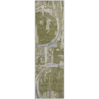 Piper Looms Mayfield Geometric AMF855 Olive Machine Washable Area Rug Runner Main Image