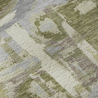 Piper Looms Mayfield Geometric AMF855 Olive Machine Washable Area Rug Swatch Image