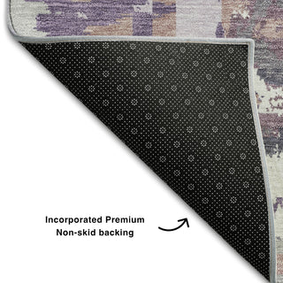 Piper Looms Mayfield Geometric AMF855 Purple Machine Washable Area Rug Backing Image