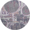 Piper Looms Mayfield Geometric AMF855 Purple Machine Washable Area Rug Round Main Image