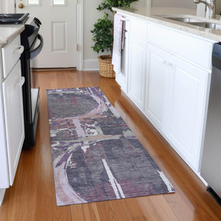 Piper Looms Mayfield Geometric AMF855 Purple Machine Washable Area Rug Runner Lifestyle Image Feature