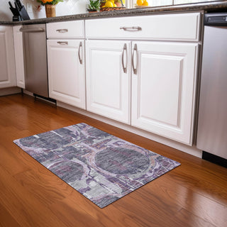 Piper Looms Mayfield Geometric AMF855 Purple Machine Washable Area Rug Scatter Lifestyle Image Feature