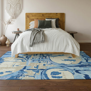 Piper Looms Mayfield Geometric AMF855 Sky Machine Washable Area Rug Lifestyle Image Feature