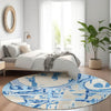 Piper Looms Mayfield Geometric AMF855 Sky Machine Washable Area Rug Round Lifestyle Image Feature