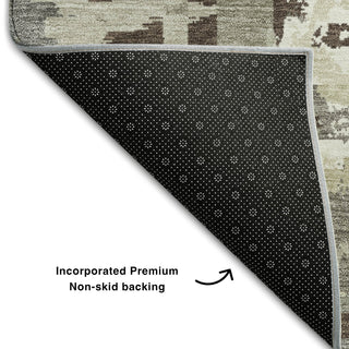 Piper Looms Mayfield Geometric AMF855 Tan Machine Washable Area Rug Backing Image