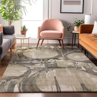 Piper Looms Mayfield Geometric AMF855 Tan Machine Washable Area Rug Lifestyle Image Feature