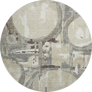 Piper Looms Mayfield Geometric AMF855 Tan Machine Washable Area Rug Round Main Image