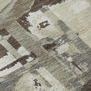 Piper Looms Mayfield Geometric AMF855 Tan Machine Washable Area Rug Swatch Image