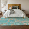 Piper Looms Mayfield Geometric AMF855 Teal Machine Washable Area Rug Lifestyle Image Feature
