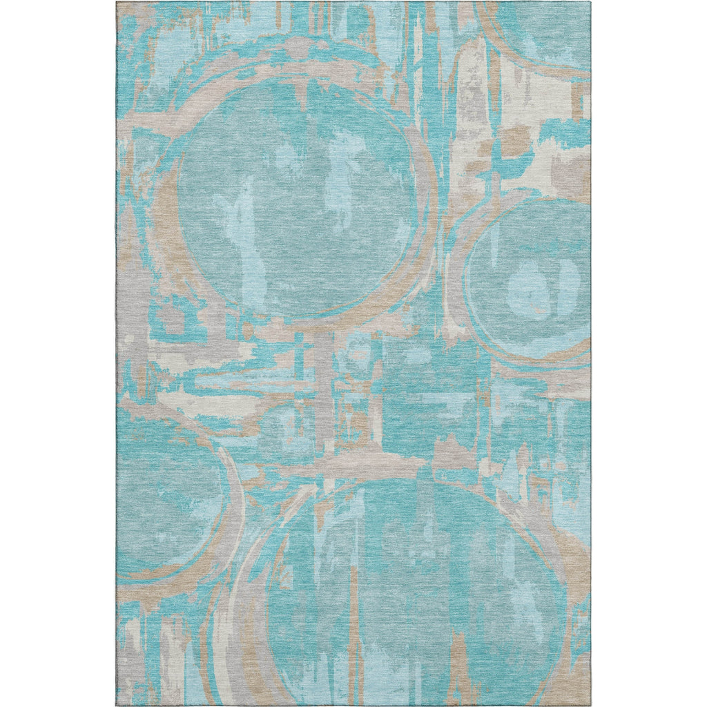 Piper Looms Mayfield Geometric AMF855 Teal Machine Washable Area Rug main image