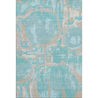 Piper Looms Mayfield Geometric AMF855 Teal Machine Washable Area Rug main image