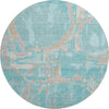 Piper Looms Mayfield Geometric AMF855 Teal Machine Washable Area Rug Round Main Image