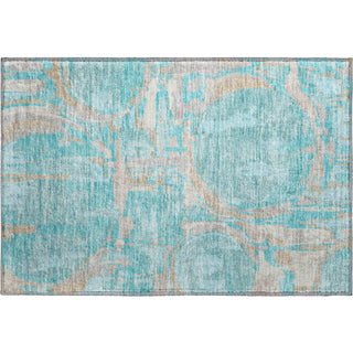 Piper Looms Mayfield Geometric AMF855 Teal Machine Washable Area Rug Scatter Main Image