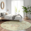 Piper Looms Mayfield Floral AMF856 Aloe Machine Washable Area Rug Round Lifestyle Image Feature