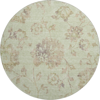 Piper Looms Mayfield Floral AMF856 Aloe Machine Washable Area Rug Round Main Image