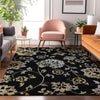 Piper Looms Mayfield Floral AMF856 Black Machine Washable Area Rug Lifestyle Image Feature