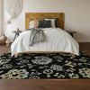 Piper Looms Mayfield Floral AMF856 Black Machine Washable Area Rug Lifestyle Image Feature