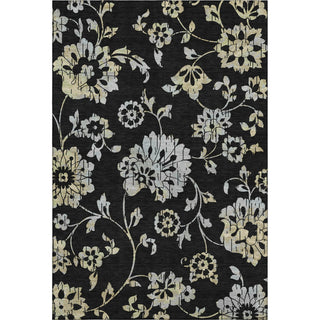Piper Looms Mayfield Floral AMF856 Black Machine Washable Area Rug main image