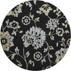 Piper Looms Mayfield Floral AMF856 Black Machine Washable Area Rug Round Main Image