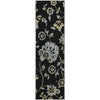 Piper Looms Mayfield Floral AMF856 Black Machine Washable Area Rug Runner Main Image
