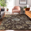 Piper Looms Mayfield Floral AMF856 Chocolate Machine Washable Area Rug Lifestyle Image Feature