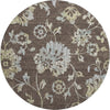 Piper Looms Mayfield Floral AMF856 Chocolate Machine Washable Area Rug Round Main Image