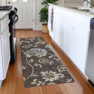 Piper Looms Mayfield Floral AMF856 Chocolate Machine Washable Area Rug Runner Lifestyle Image Feature