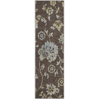 Piper Looms Mayfield Floral AMF856 Chocolate Machine Washable Area Rug Runner Main Image