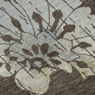 Piper Looms Mayfield Floral AMF856 Chocolate Machine Washable Area Rug Swatch Image