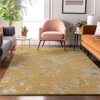 Piper Looms Mayfield Floral AMF856 Gold Machine Washable Area Rug Lifestyle Image Feature