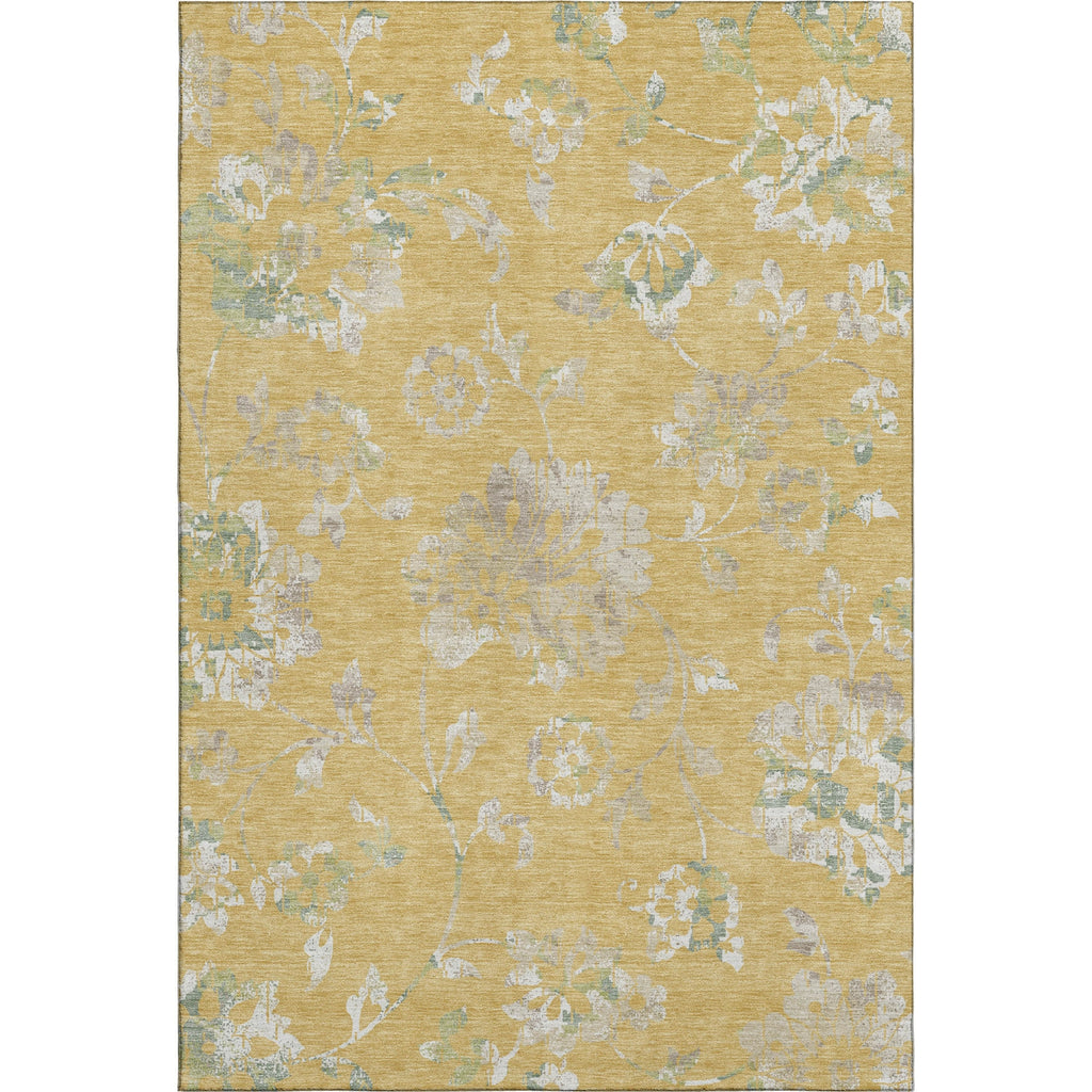 Piper Looms Mayfield Floral AMF856 Gold Machine Washable Area Rug main image