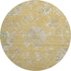 Piper Looms Mayfield Floral AMF856 Gold Machine Washable Area Rug Round Main Image