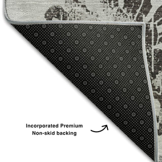 Piper Looms Mayfield Floral AMF856 Gray Machine Washable Area Rug Backing Image