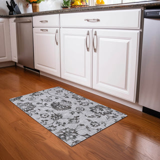 Piper Looms Mayfield Floral AMF856 Gray Machine Washable Area Rug Scatter Lifestyle Image Feature