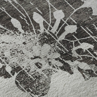 Piper Looms Mayfield Floral AMF856 Gray Machine Washable Area Rug Swatch Image