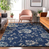 Piper Looms Mayfield Floral AMF856 Navy Machine Washable Area Rug Lifestyle Image Feature