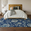 Piper Looms Mayfield Floral AMF856 Navy Machine Washable Area Rug Lifestyle Image Feature