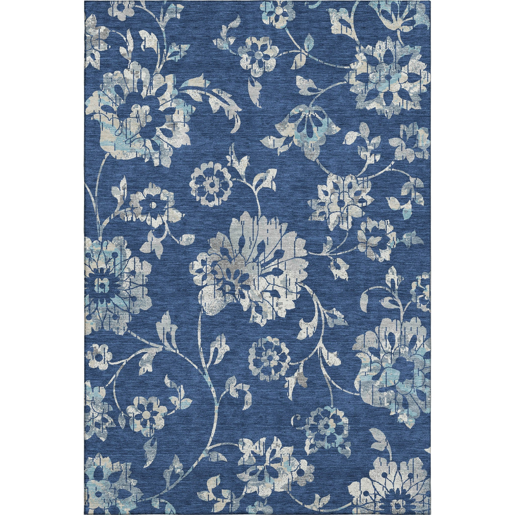Piper Looms Mayfield Floral AMF856 Navy Machine Washable Area Rug main image