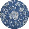 Piper Looms Mayfield Floral AMF856 Navy Machine Washable Area Rug Round Main Image