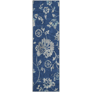 Piper Looms Mayfield Floral AMF856 Navy Machine Washable Area Rug Runner Main Image