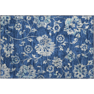 Piper Looms Mayfield Floral AMF856 Navy Machine Washable Area Rug Scatter Main Image