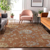 Piper Looms Mayfield Floral AMF856 Paprika Machine Washable Area Rug Lifestyle Image Feature