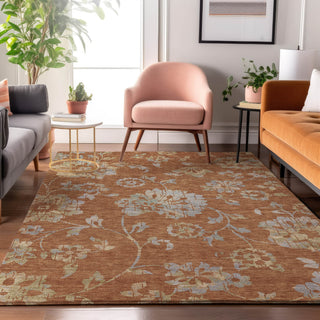 Piper Looms Mayfield Floral AMF856 Paprika Machine Washable Area Rug Lifestyle Image Feature