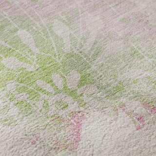 Piper Looms Mayfield Floral AMF856 Pink Machine Washable Area Rug Swatch Image