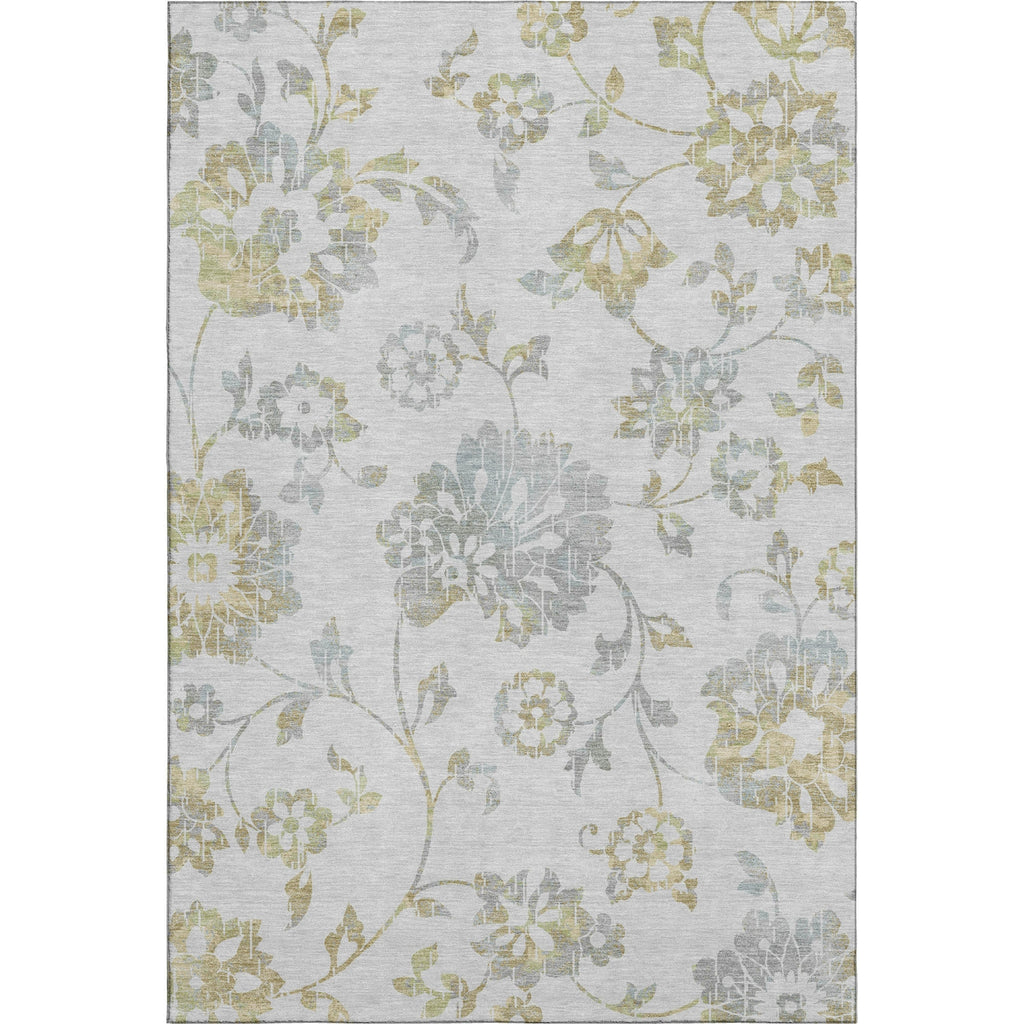 Piper Looms Mayfield Floral AMF856 Silver Machine Washable Area Rug main image