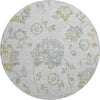 Piper Looms Mayfield Floral AMF856 Silver Machine Washable Area Rug Round Main Image