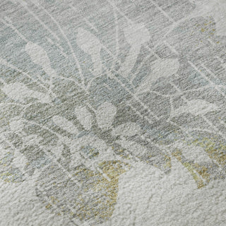 Piper Looms Mayfield Floral AMF856 Silver Machine Washable Area Rug Swatch Image
