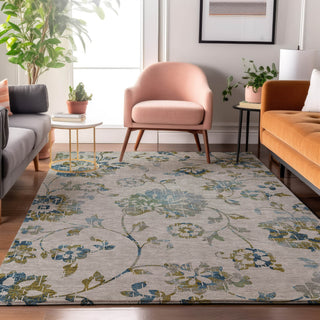 Piper Looms Mayfield Floral AMF856 Taupe Machine Washable Area Rug Lifestyle Image Feature
