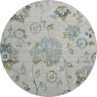 Piper Looms Mayfield Floral AMF856 Taupe Machine Washable Area Rug Round Main Image