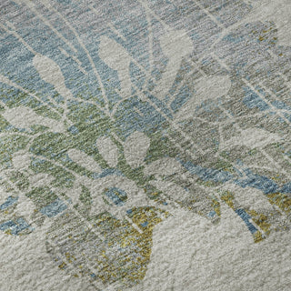 Piper Looms Mayfield Floral AMF856 Taupe Machine Washable Area Rug Swatch Image